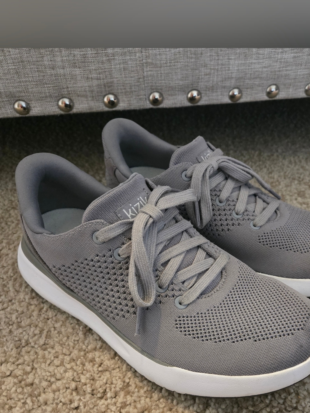 Women's Kizik Gray Knit Hands Free Sneakers (Sz 8.5)